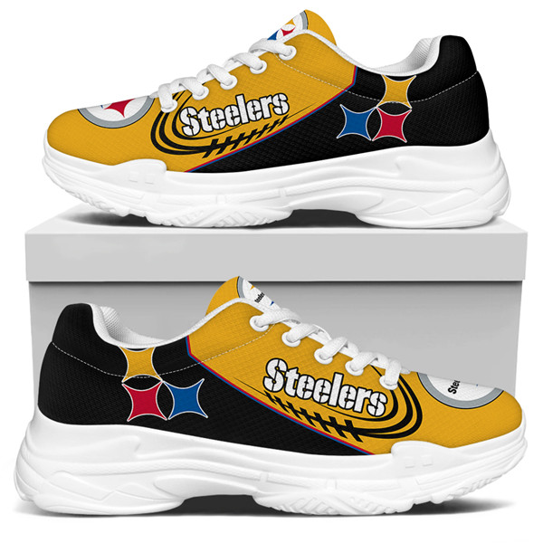 Women's Pittsburgh Steelers Edition Chunky Sneakers With Line 006