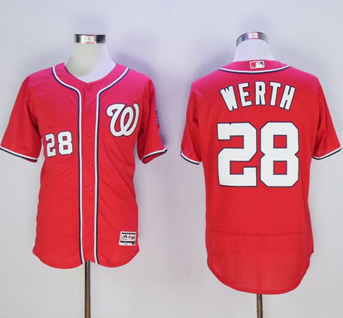 Nationals #28 Jayson Werth Red Flexbase Authentic Collection Stitched MLB Jersey