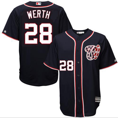 Nationals #28 Jayson Werth Navy Blue New Cool Base Stitched MLB Jersey