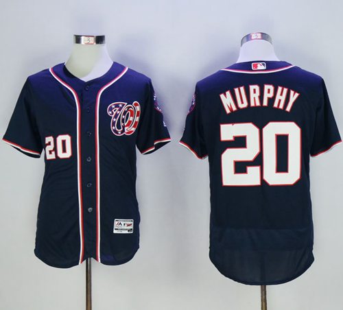 Nationals #20 Daniel Murphy Navy Blue Flexbase Authentic Collection Stitched MLB Jersey