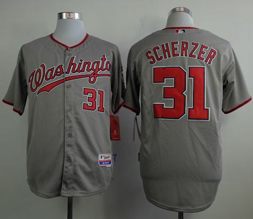 Nationals #31 Max Scherzer Grey Cool Base Stitched MLB Jersey