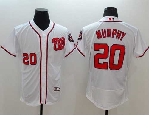 Nationals #20 Daniel Murphy White Flexbase Authentic Collection Stitched MLB Jersey