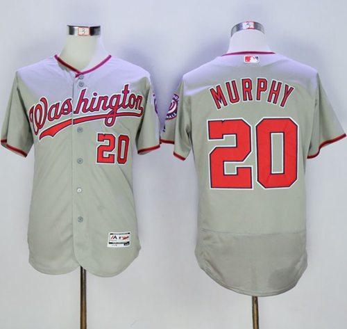 Nationals #20 Daniel Murphy Grey Flexbase Authentic Collection Stitched MLB Jersey