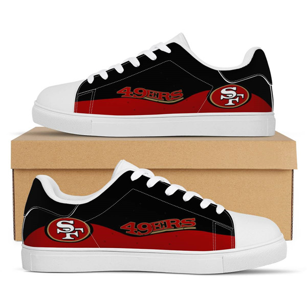 Women's San Francisco 49ers Low Top Leather Sneakers 003
