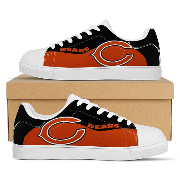 Women's Chicago Bears Low Top Leather Sneakers 003