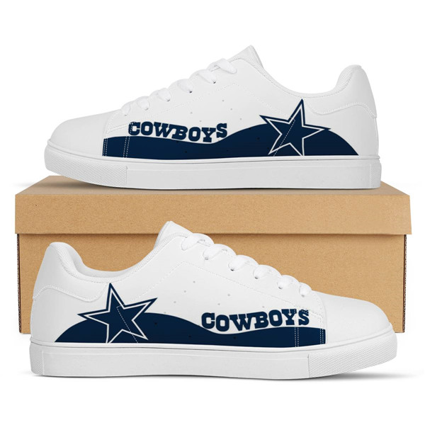 Women's Dallas Cowboys Low Top Leather Sneakers 003