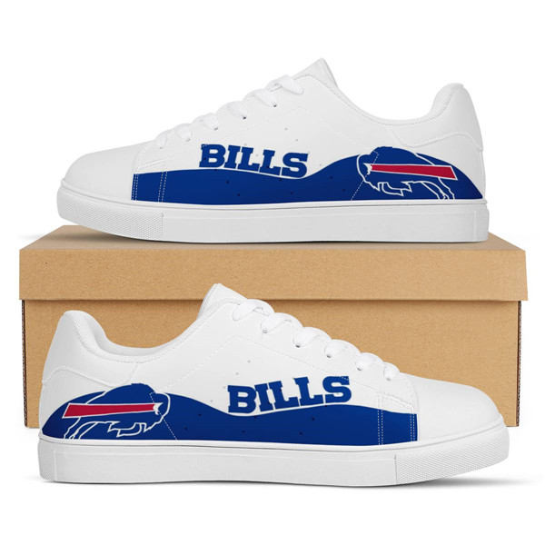Women's Buffalo Bills Low Top Leather Sneakers 003