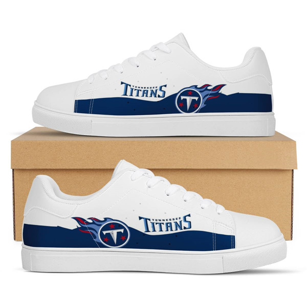 Women's Tennessee Titans Low Top Leather Sneakers 003