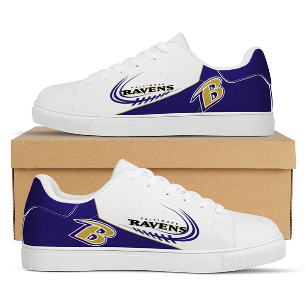 Women's Baltimore Ravens Low Top Leather Sneakers 003