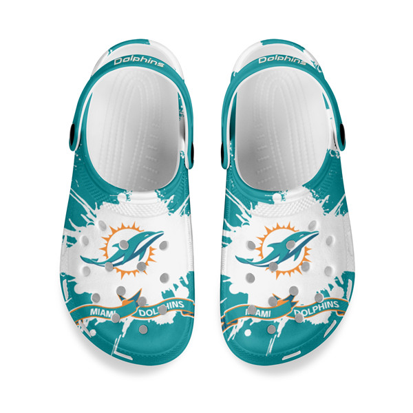 Women's Miami Dolphins Bayaband Clog Shoes 001