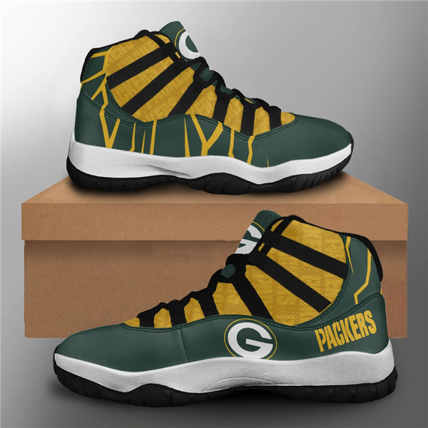 Men's Green Bay Packers Air Jordan 11 Sneakers 001