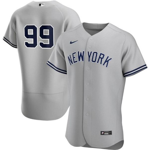 Men's New York Yankees Grey #99 Aaron Judge Flex Base Stitched MLB Jersey