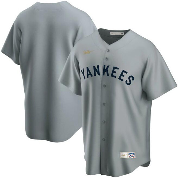Men's New York Yankees Grey Stitched MLB Jersey.