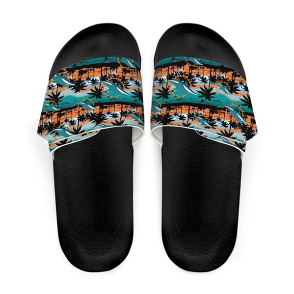 Men's Miami Dolphins Beach Adjustable Slides Non-Slip Slippers/Sandals/Shoes 001