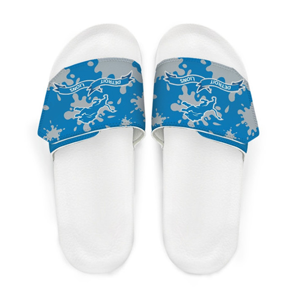 Men's Detroit Lions Beach Adjustable Slides Non-Slip Slippers/Sandals/Shoes 002