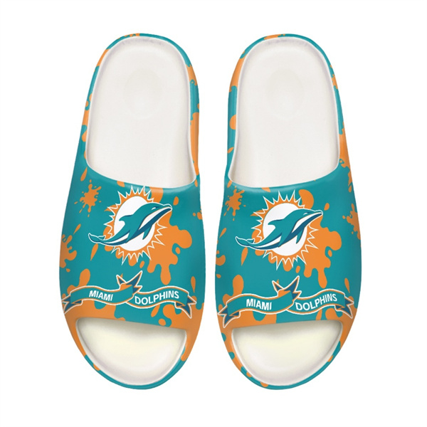 Women's Miami Dolphins Yeezy Slippers/Shoes 002