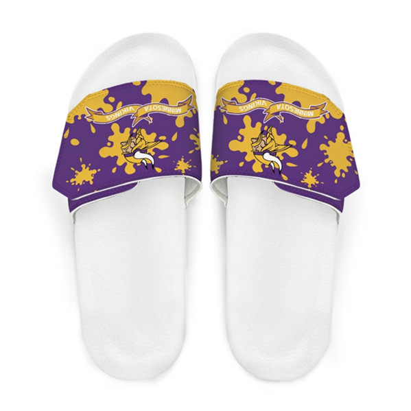 Men's Minnesota Vikings Beach Adjustable Slides Non-Slip Slippers/Sandals/Shoes 004