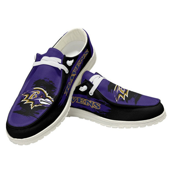 Men's Baltimore Ravens Loafers Lace Up Shoes 002 (Pls check description for details)