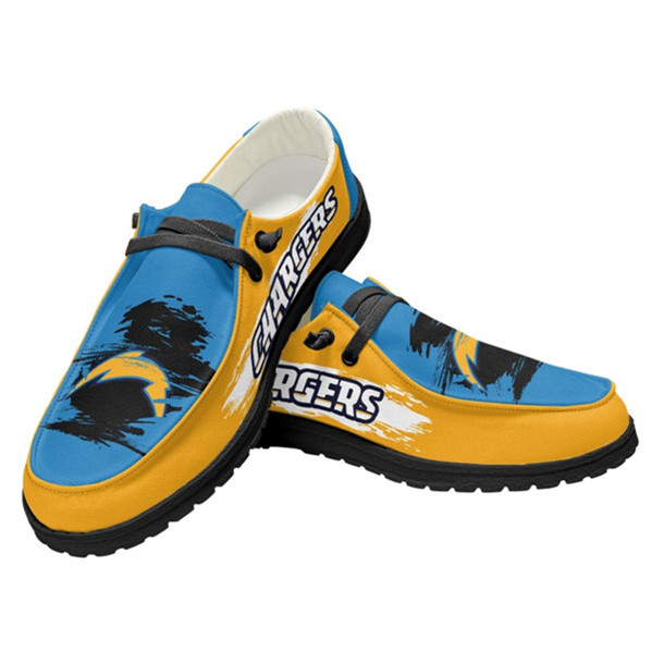 Men's Los Angeles Chargers Loafers Lace Up Shoes 001 (Pls check description for details)