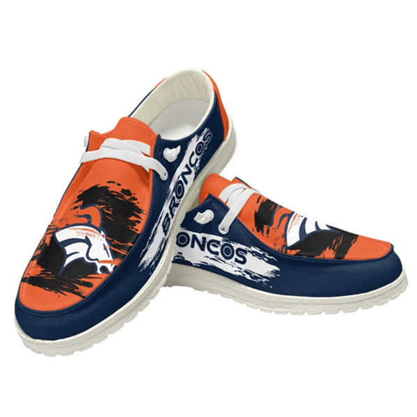 Men's Denver Broncos Loafers Lace Up Shoes 001 (Pls check description for details)