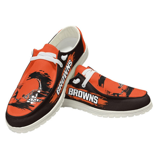 Men's Cleveland Browns Loafers Lace Up Shoes 002 (Pls check description for details)