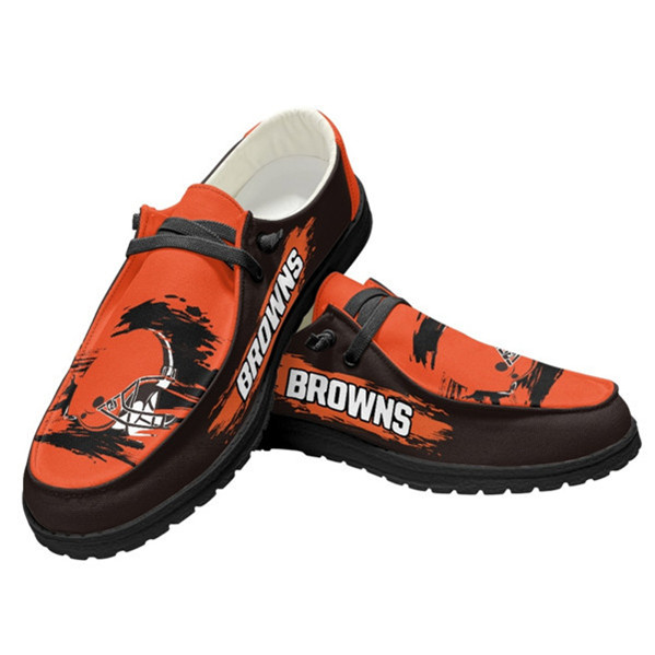 Men's Cleveland Browns Loafers Lace Up Shoes 001 (Pls check description for details)