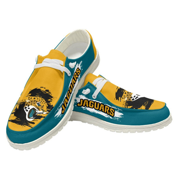 Men's Jacksonville Jaguars Loafers Lace Up Shoes 001 (Pls check description for details)