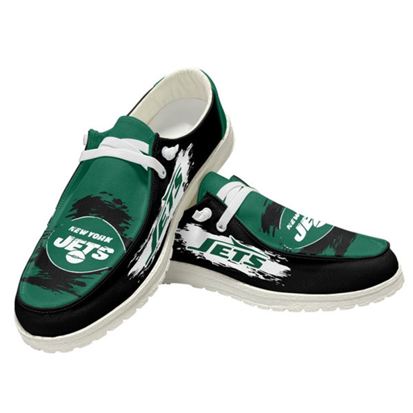 Men's New York Jets Loafers Lace Up Shoes 001 (Pls check description for details)