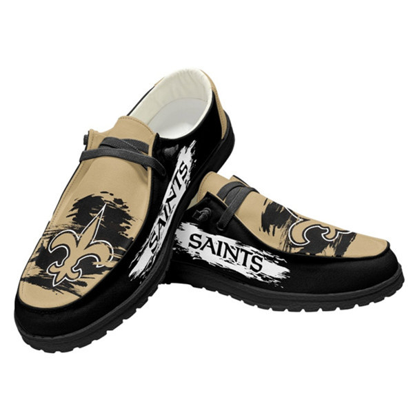 Men's New Orleans Saints Loafers Lace Up Shoes 001 (Pls check description for details)
