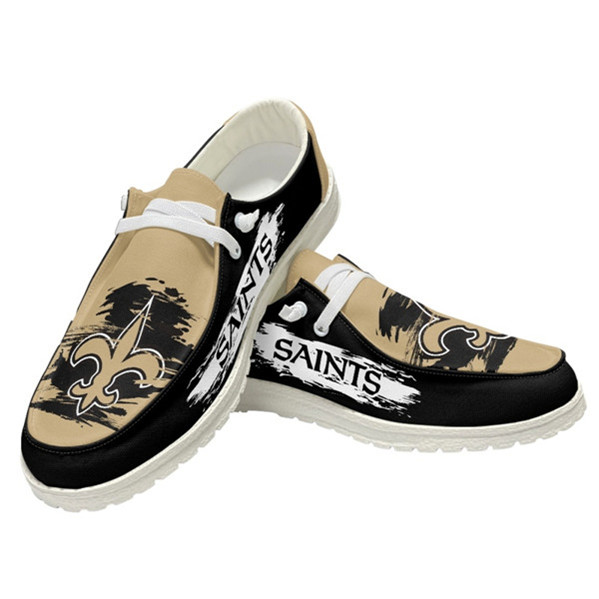 Men's New Orleans Saints Loafers Lace Up Shoes 002 (Pls check description for details)