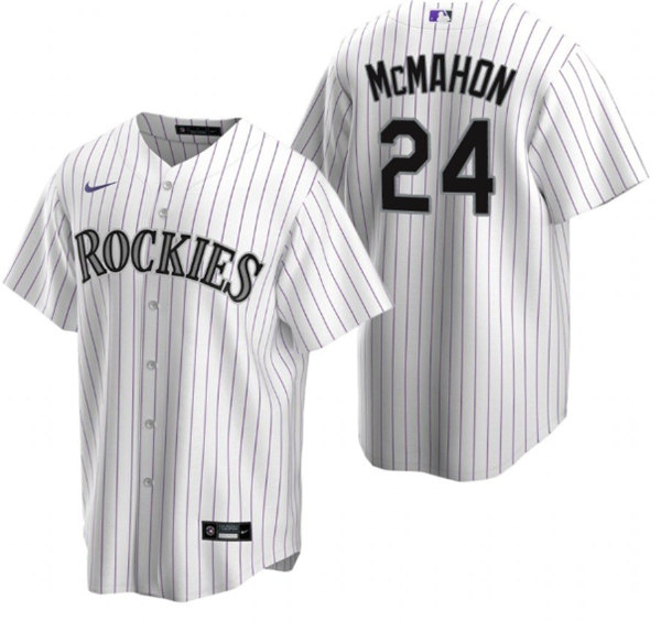 Men's Colorado Rockies #24 Ryan McMahon White Stitched Baseball Jersey