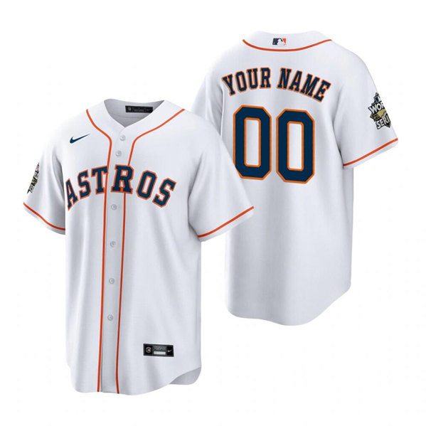 Men's Houston Astros Customized White 2022 World Series Home Stitched Baseball Jersey