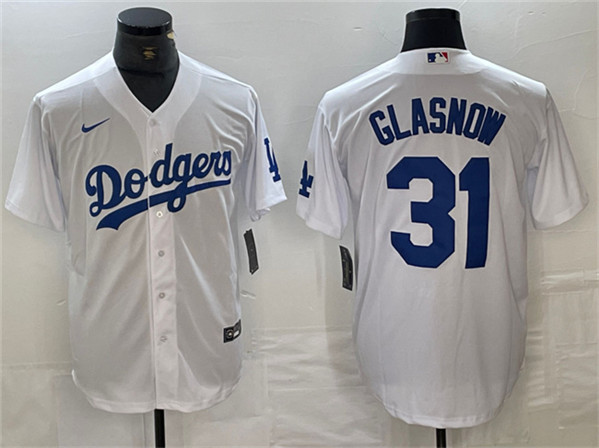 Men's Los Angeles Dodgers #31 Tyler Glasnow White Cool Base Stitched Baseball Jersey