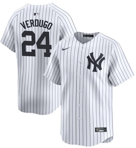 Men's New York Yankees #24 Alex Verdugo White 2024 Away Limited Cool Base Stitched Baseball Jersey