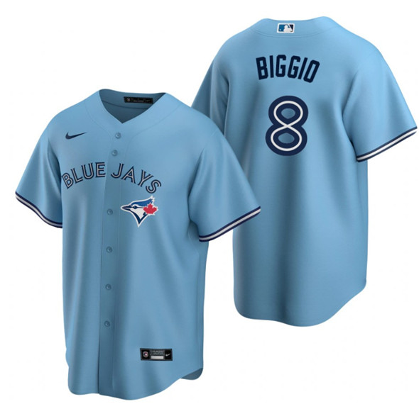 Men's Toronto Blue Jays #8 Cavan Biggio Light Blue Cool Base Stitched Jersey