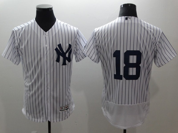 Men's New York Yankees #18 Didi Gregorius White Flex Base Stitched Jersey