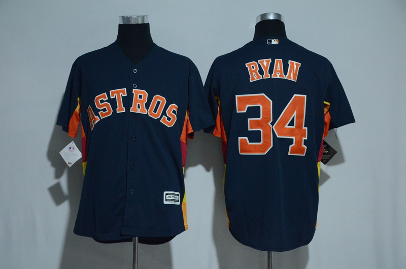 Men's Houston Astros #34 Nolan Ryan Majestic Navy Alternate Cool Base Stitched MLB Jersey