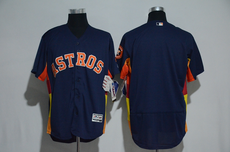 Men's Houston Astros Majestic Alternate Navy Flex Base Authentic Collection Stitched MLB Jersey