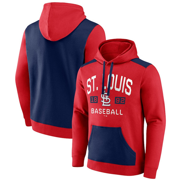 Men's St. Louis Cardinals Navy/Red Chip In Pullover Hoodie