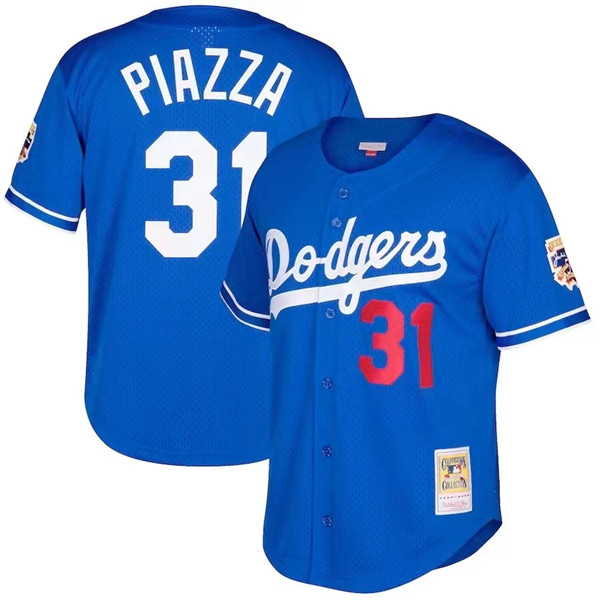 Men's Los Angeles Dodgers #31 Mike Piazza Royal Cool Base Stitched Baseball Jersey