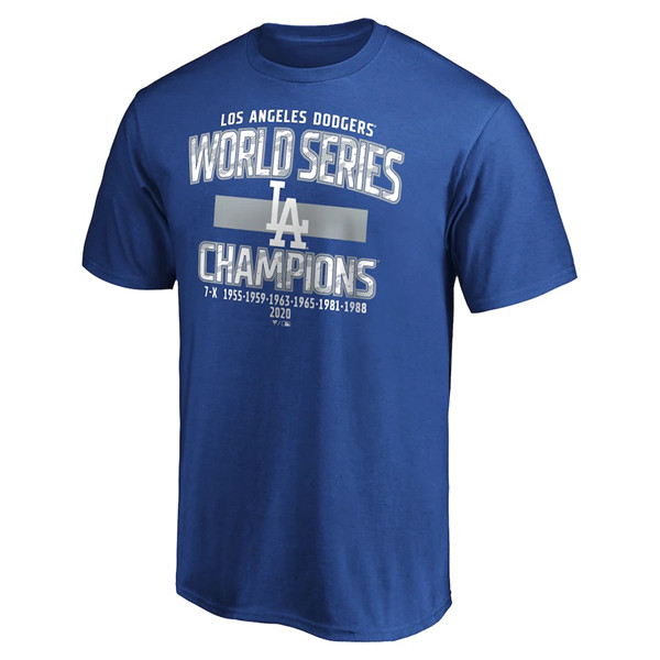 Men's Los Angeles Dodgers Royal 2020 World Series Champions T-shirt