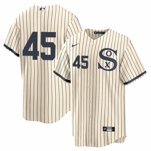 Men's Chicago White Sox #45 Michael Jordan 2021 Cream/Navy Field of Dreams Cool Base Stitched Jersey