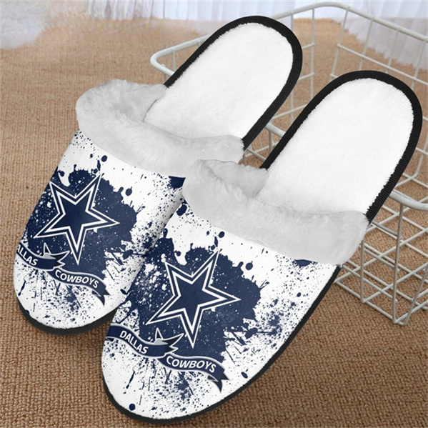 Men's Dallas Cowboys Team Logo Staycation Slippers/Shoes(Pls check description for details) 001