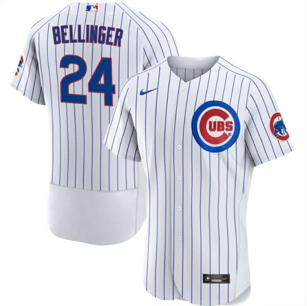 Men's Chicago Cubs #24 Cody Bellinger White Flex Base Stitched Baseball Jersey