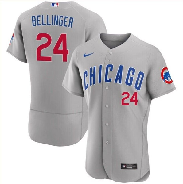 Men's Chicago Cubs #24 Cody Bellinger Gray Flex Base Stitched Baseball Jersey