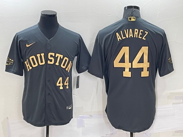 Men's Houston Astros #44 Yordan Alvarez Charcoal 2022 All-Star Cool Base Stitched Baseball Jersey