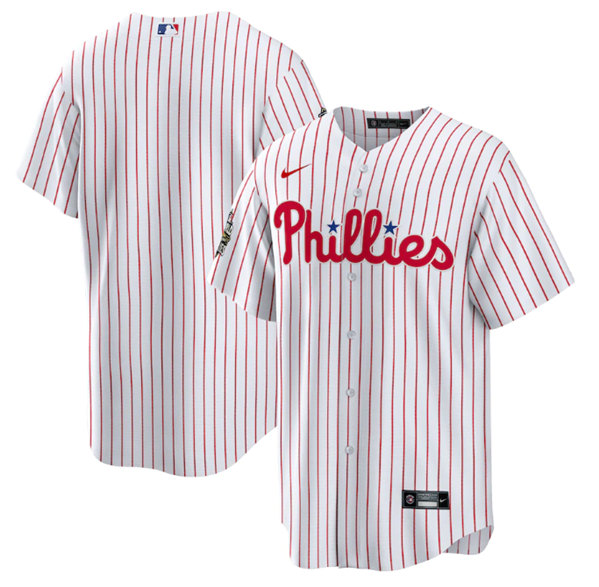 Men's Philadelphia Phillies Blank White 2022 World Series Cool Base Stitched Baseball Jersey
