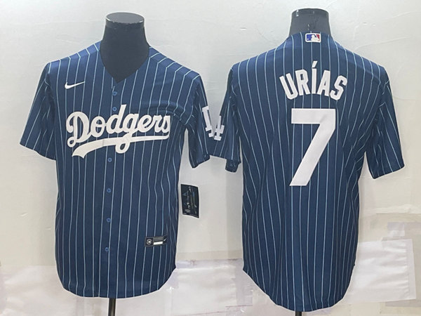 Men's Los Angeles Dodgers #7 Julio Urias Navy Cool Base Stitched Baseball Jersey