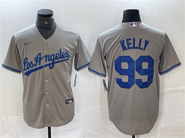 Men's Los Angeles Dodgers #99 Joe Kelly Gray 2024 Cool Base Limited Stitched Baseball Jersey
