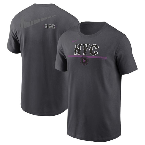 Men's New York Mets Charcoal 2024 City Connect Speed T-Shirt